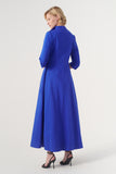 Long-sleeve A-line soft brocade coat