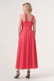 High-Neck Midi Dress