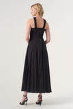 High-Neck Midi Dress