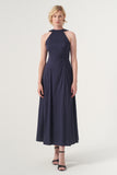 High-Neck Midi Dress