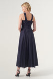 High-Neck Midi Dress