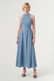 High-Neck Midi Dress