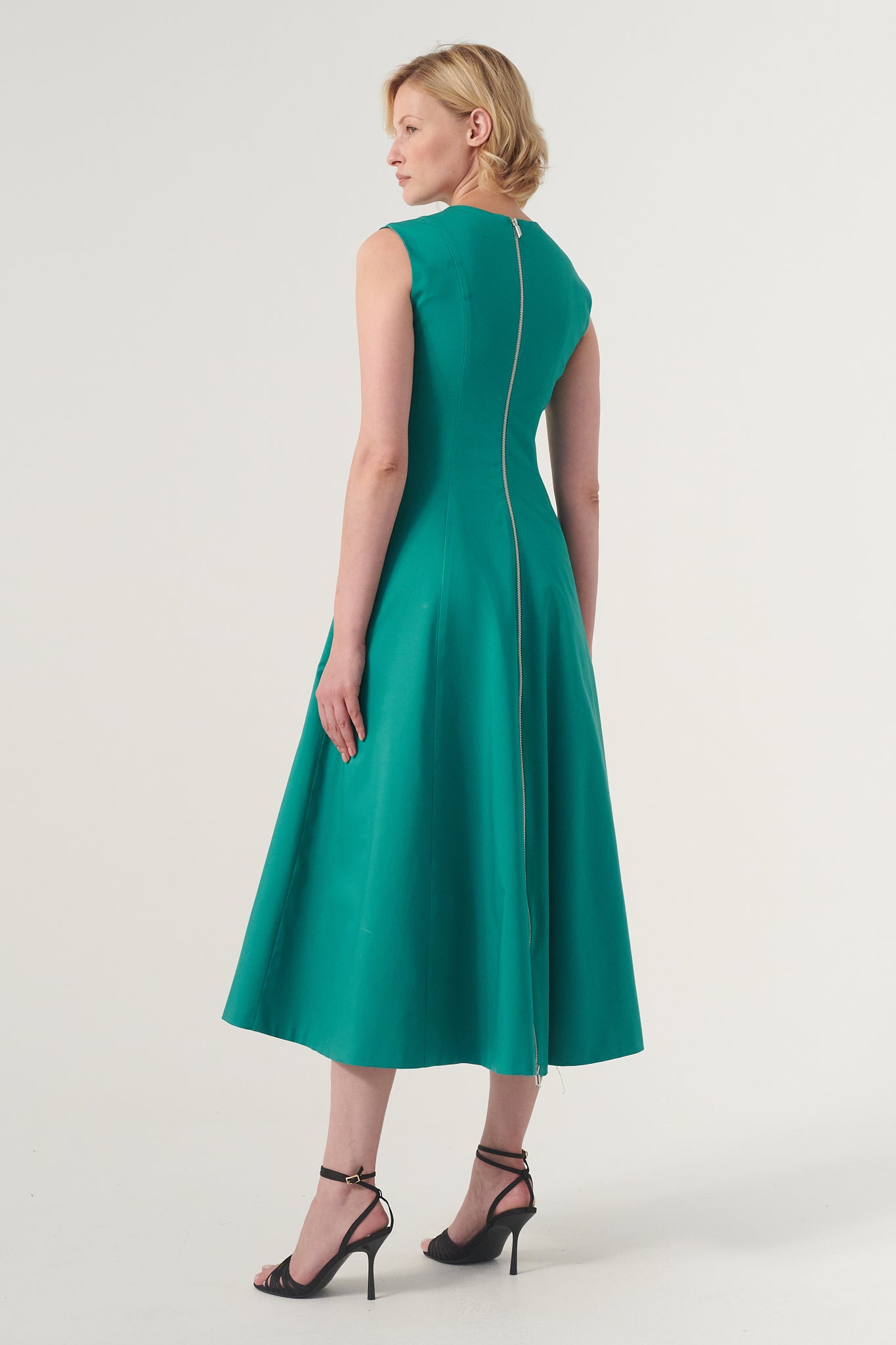 Jewel neckline midi-length A-line dress – John Paul Ataker