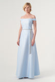 Off-shoulder Fil-coupe and Taffeta Long Dress