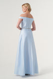 Off-shoulder Fil-coupe and Taffeta Long Dress