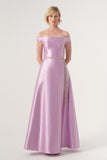 Off-shoulder Fil-coupe and Taffeta Long Dress