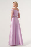 Off-shoulder Fil-coupe and Taffeta Long Dress