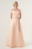 Off-shoulder Fil-coupe and Taffeta Long Dress