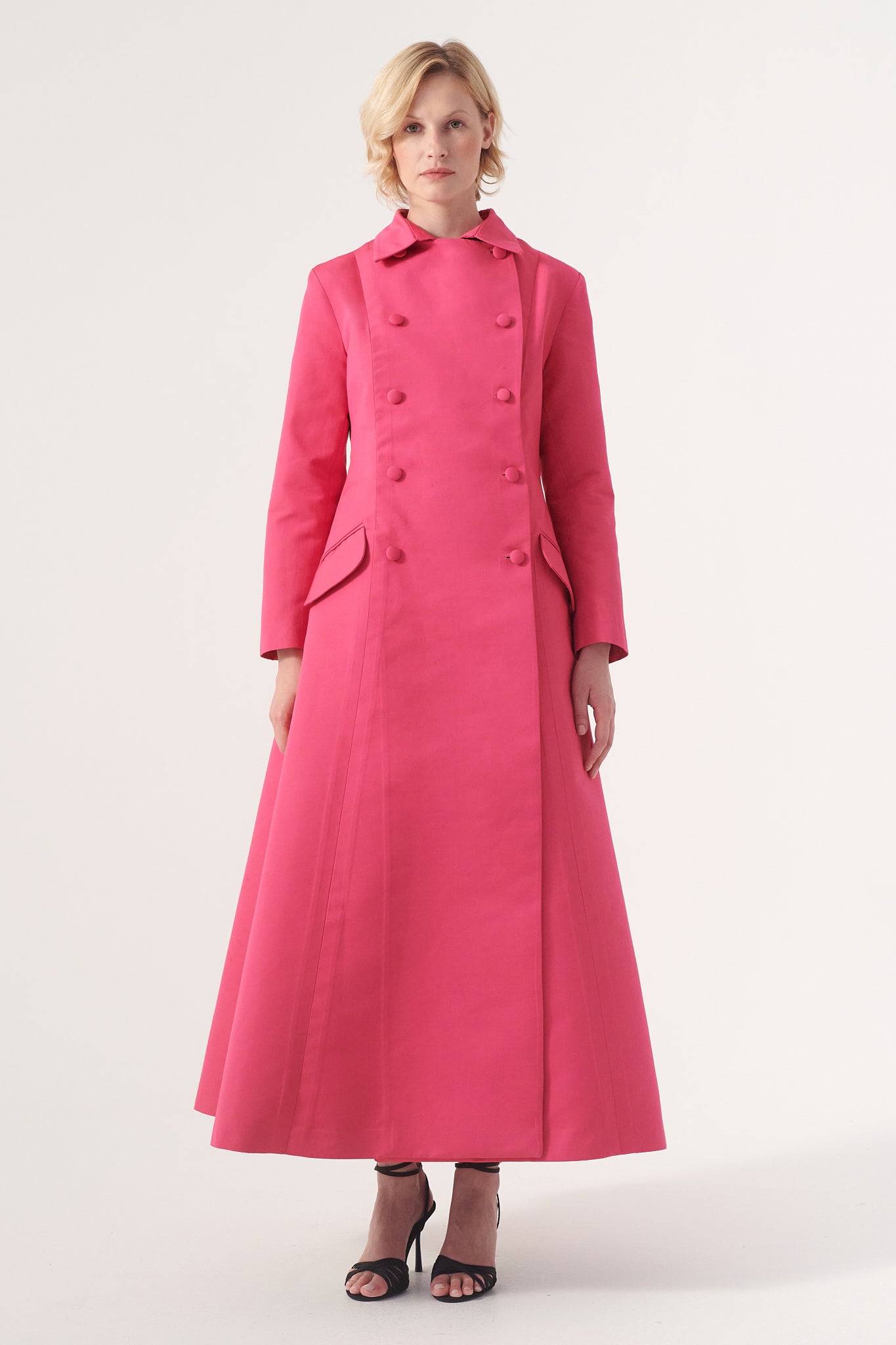 red dress pink coat Time Stands Still :: Red dress & Classic timepiece