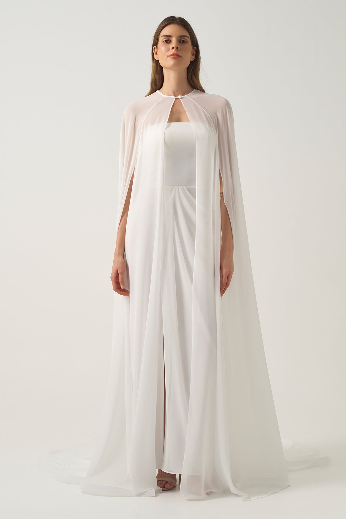 Floor-Length Sheer Cape for Dresses  & Bridal Gowns