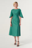 Piping detail A-line silhouette  Midi Dress