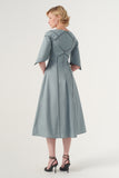 Piping detail A-line silhouette  Midi Dress