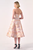 A dazzling A-Line strapless cocktail dress