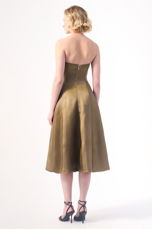 Strapless A-Line Satin Dress