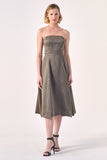 Strapless A-Line Midi Dress