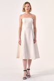 Strapless A-Line Midi Dress