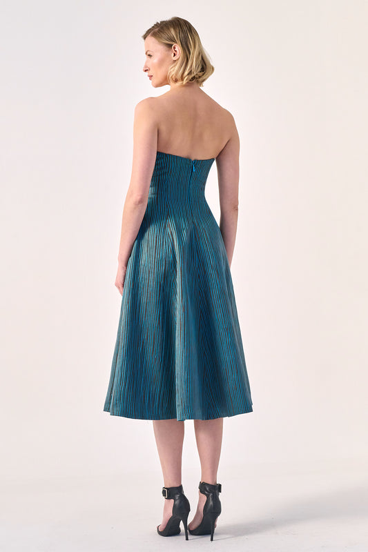 Strapless A-Line Midi Dress