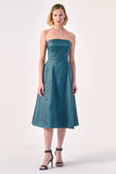 Strapless A-Line Midi Dress