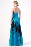 Full-length silhouette strapless evening gown
