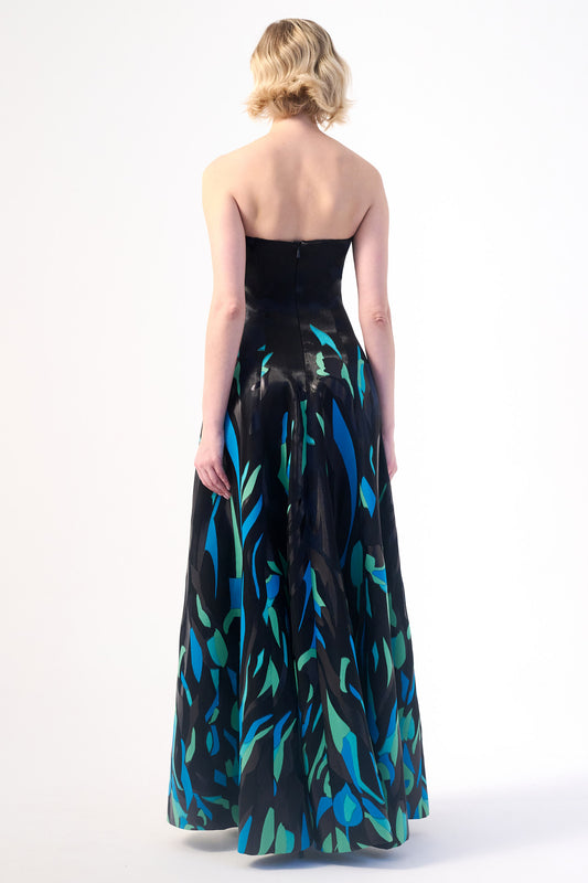 Off-Shoulder Jacquard Long Dress