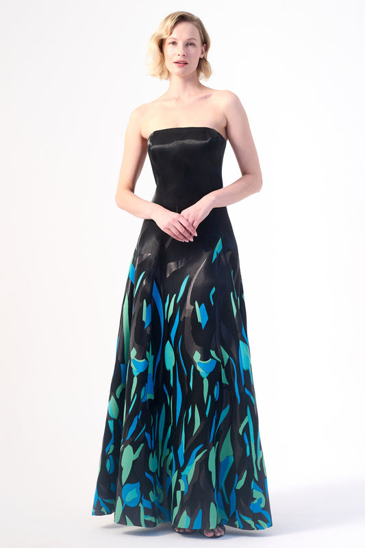 Off-Shoulder Jacquard Long Dress