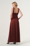 Square Neckline Fit and Flare Long Gown
