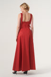 Square Neckline Fit and Flare Long Gown