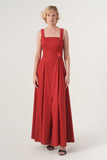 Square Neckline Fit and Flare Long Gown