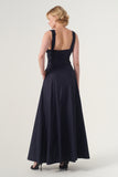 Square Neckline Fit and Flare Long Gown