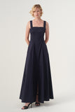 Square Neckline Fit and Flare Long Gown