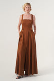 Square Neckline Fit and Flare Long Gown