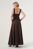 Square Neckline Fit and Flare Long Gown