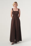 Square Neckline Fit and Flare Long Gown