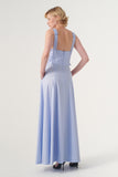 Square Neckline Fit and Flare Long Gown