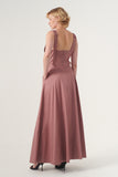 Square Neckline Fit and Flare Long Gown