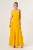 Square Neckline Fit and Flare Long Gown