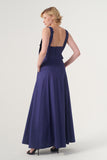 Square Neckline Fit and Flare Long Gown