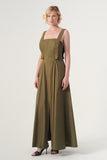 Square Neckline Fit and Flare Long Gown