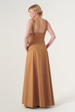 Square Neckline Fit and Flare Long Gown