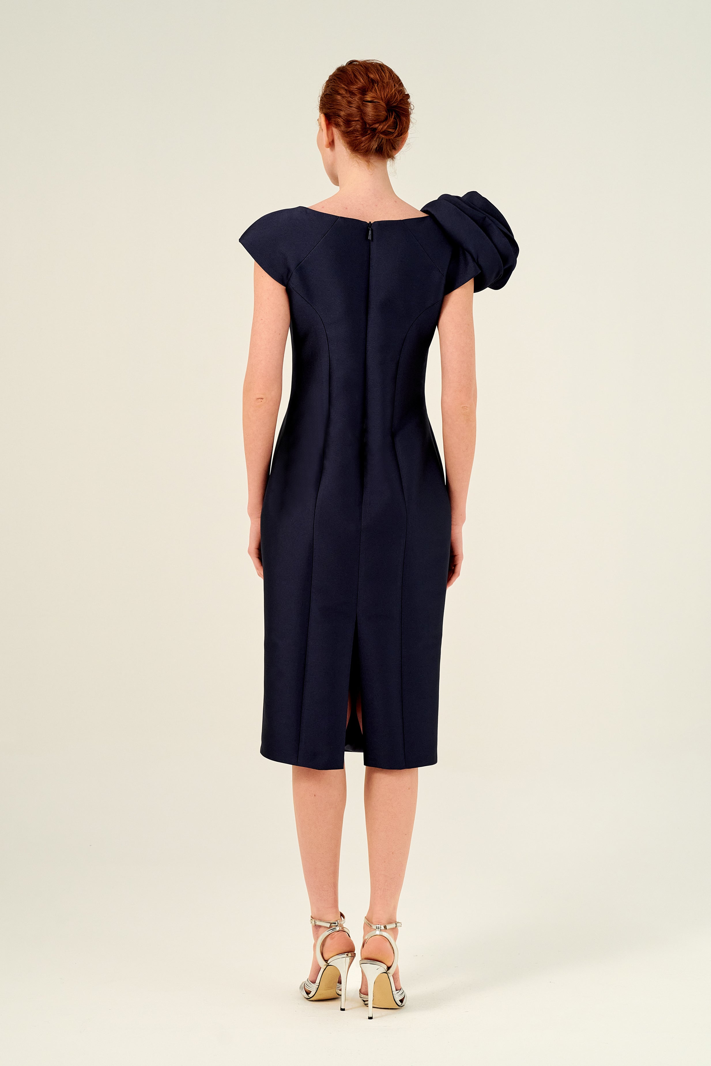 sheath column cocktail dress Sheath/Column Cocktail Dress Satin Fuchsia Tea-Length Unique Elegant P Shelily