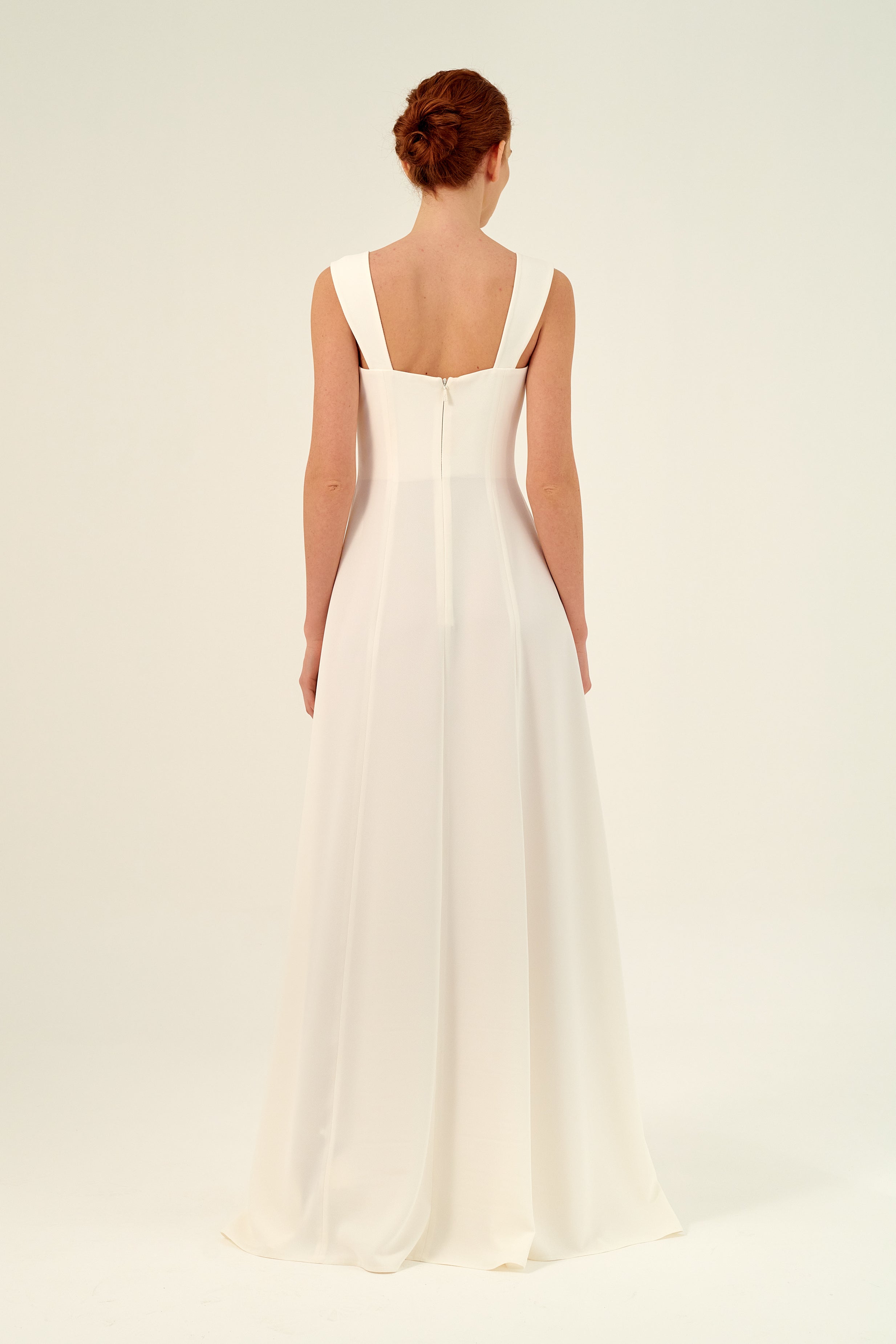Functional Cape Detail A-Line Silhouette Long Dress Functional Cape Detail A-Line Silhouette Long Dress