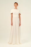 Functional Cape Detail A-Line Silhouette Long Dress