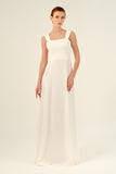 Functional Cape Detail A-Line Silhouette Long Dress