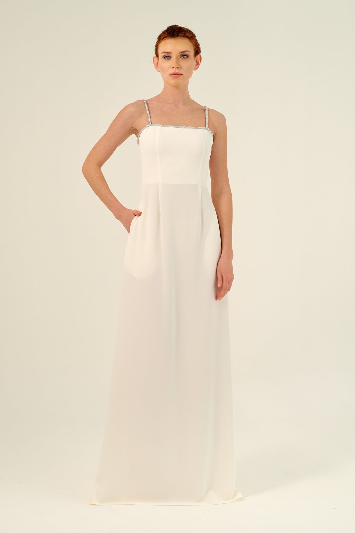 A Line Silhouette Braided Straps Detail Long Dress John Paul Ataker A Line Silhouette Braided Straps Detail Long Dress John Paul Ataker