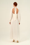 Long Sleeves High Neckline Cut-Out Details Maxi Dress