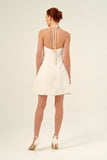 High-Shirred Neckline Detail Short Dress