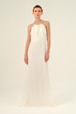 Halter Neckline A-Line Floor-Length Dress