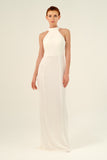 Column Silhouette Halter Neckline Evening Dress