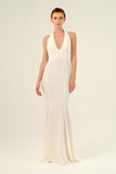 Plunging Neckline Floor-Length Fitted Dress