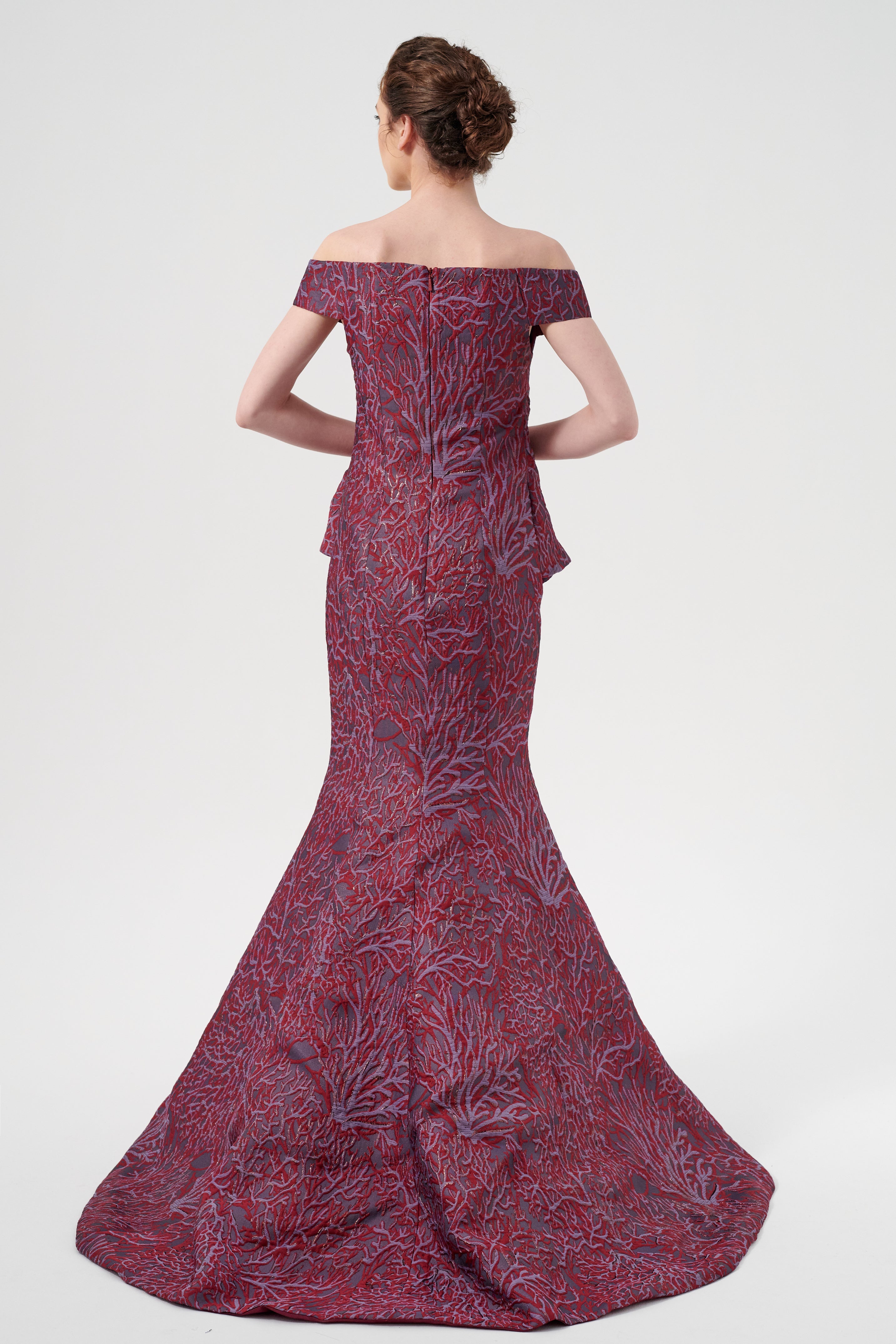 jacquard peplum dress Lips Jacquard Peplum Mini Dress
